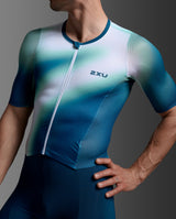 Aero Hex Sleeved Trisuit, Jelly Mint/Majol