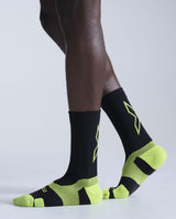 Vectr Light Cushion Crew Socks, Black/Volt