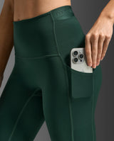 Form Stash Hi-Rise Compression 7/8 Tights, Ever Green/Ever Green