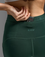 Form Stash Hi-Rise Compression 7/8 Tights, Ever Green/Ever Green