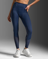 Aero Mesh Hi-Rise Compression Tights, Midnight/Midnight Reflective