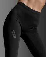 Light Speed React Hi-Rise Compression Tights, Black/ Black Reflective