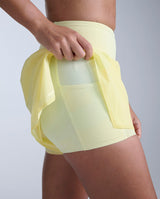 Aero Hi-Rise 2-In-1 3 Inch Shorts, Lemon Ice/Lemon Reflective