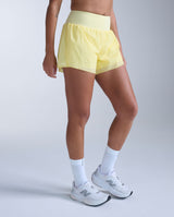 Aero Hi-Rise 2-In-1 3 Inch Shorts, Lemon Ice/Lemon Reflective