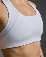 Form Racerback Medium Impact Bra, White/White