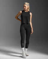 Aero Mesh Crop Tank, Black/Silver Reflective