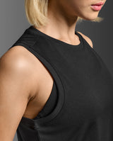 Aero Mesh Crop Tank, Black/Silver Reflective