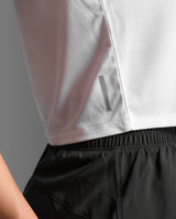 Aero Mesh Crop Tank, White/Silver Reflective