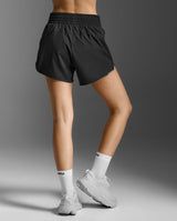 Aero Hi-Rise 4 Inch Shorts, Black/Silver Reflective