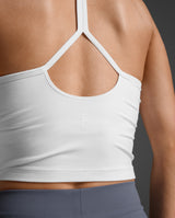 Flex Strappy Crop Tank, White/White