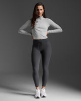Flex Crop 1/2 Zip Long Sleeve, Harbor Mist/Harbor Mist