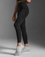 Flex Hi-Rise Drawcord Tights, Black/Black