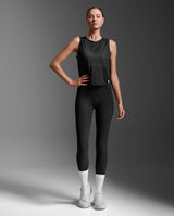 Relight Crop Tank, Black/White