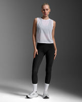Relight Crop Tank, White/White