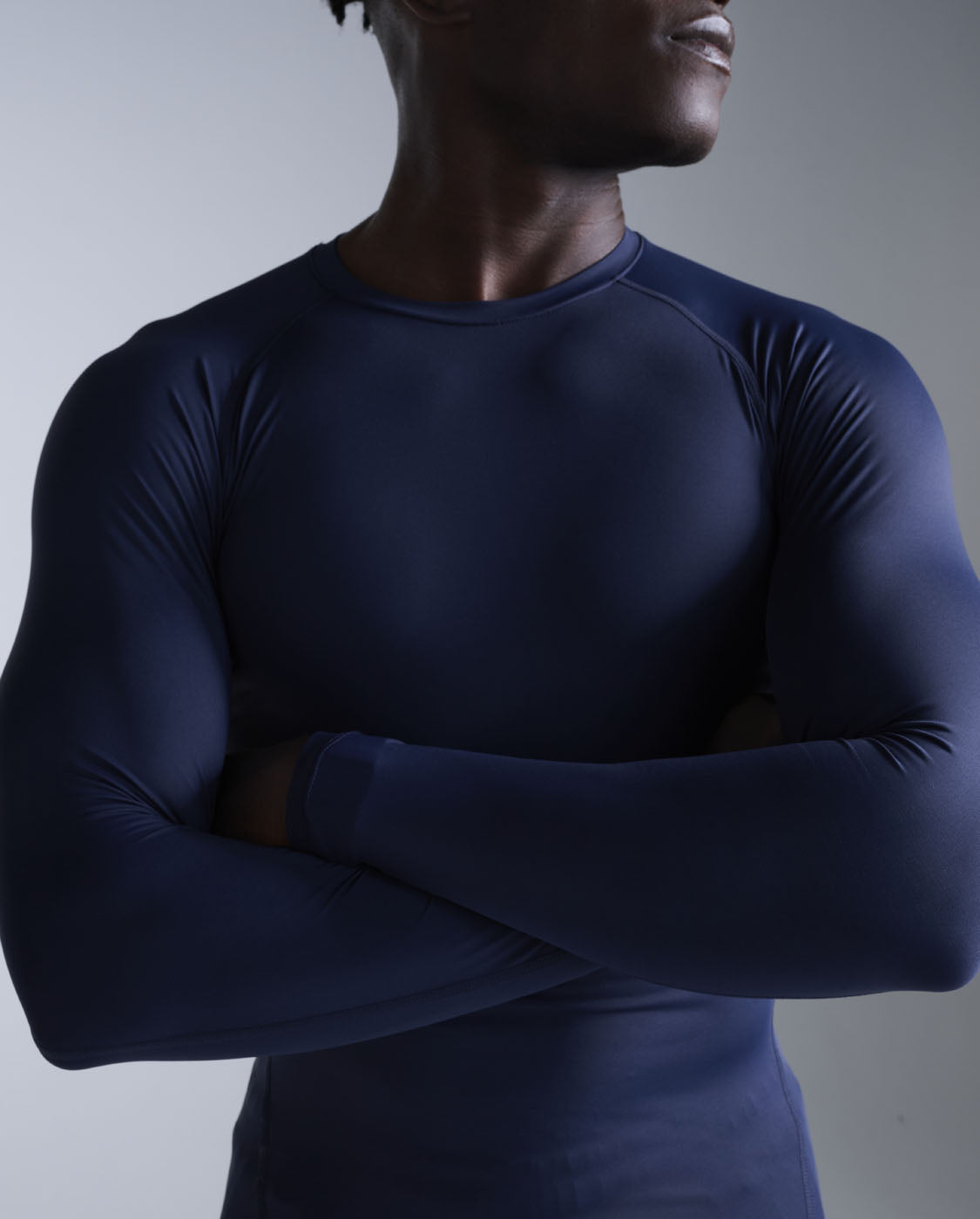 Core Compression Long Sleeve, Navy/Navy