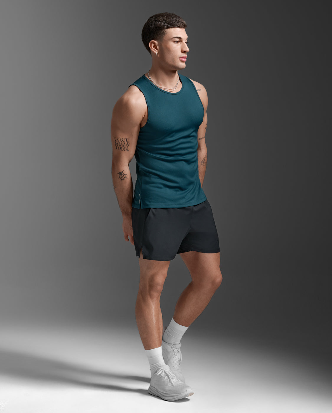 Aero Mesh Tank, Dark Moss/Silver Reflective