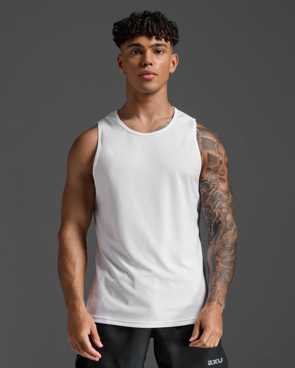 Aero Mesh Tank, White/Silver Reflective