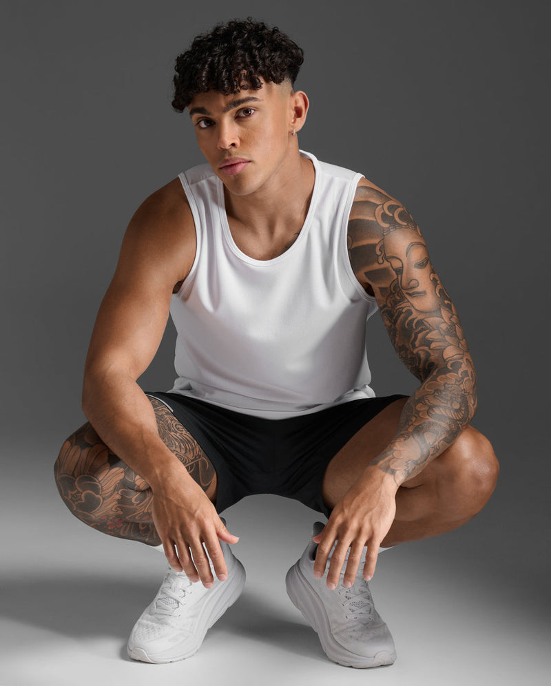 Aero Mesh Tank, White/Silver Reflective