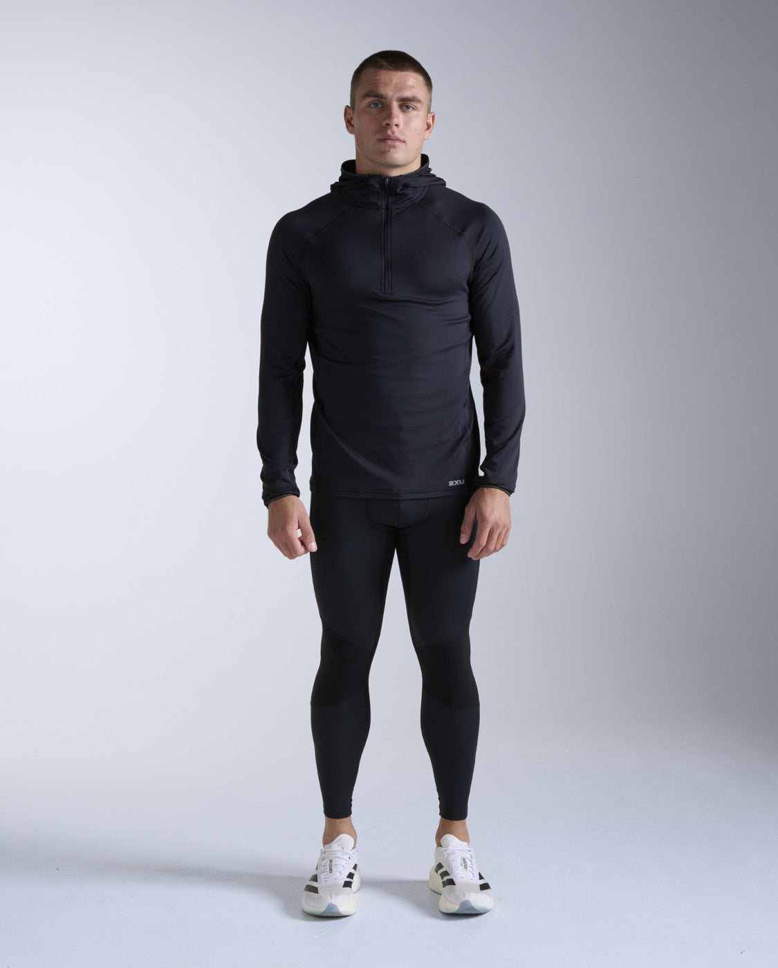 Ignition Grid 1/2 Zip Hoodie, Black/Silver Reflective