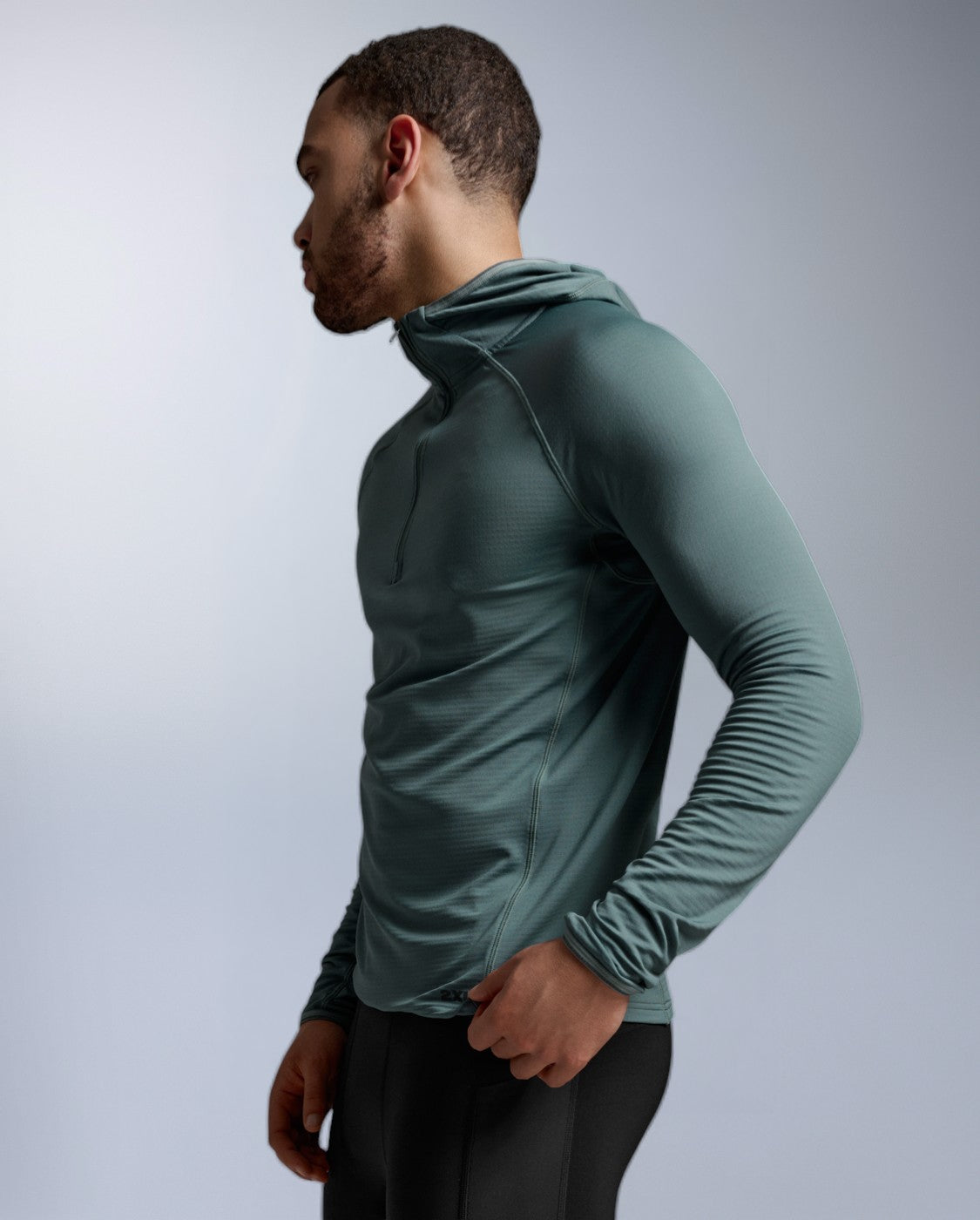 Ignition Grid 1/2 Zip Hoodie, Olive Leaf/Black Reflective