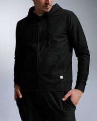 Signature Zip Through Hoodie, Black/Black