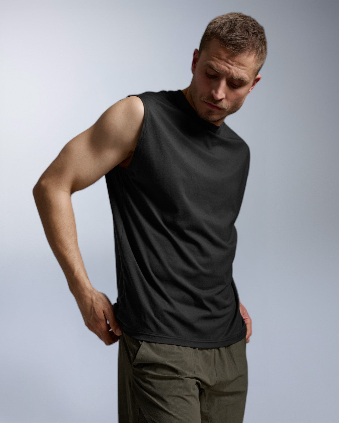 Motion Oversized Tencel Tank, Black/Black
