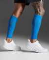 X COMPRESSION CALF SLEEVES - VIBRANT BLUE/GREY