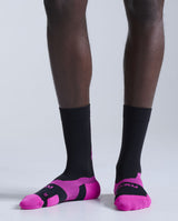 Vectr Light Cushion Crew Socks, Black/Fuchsia