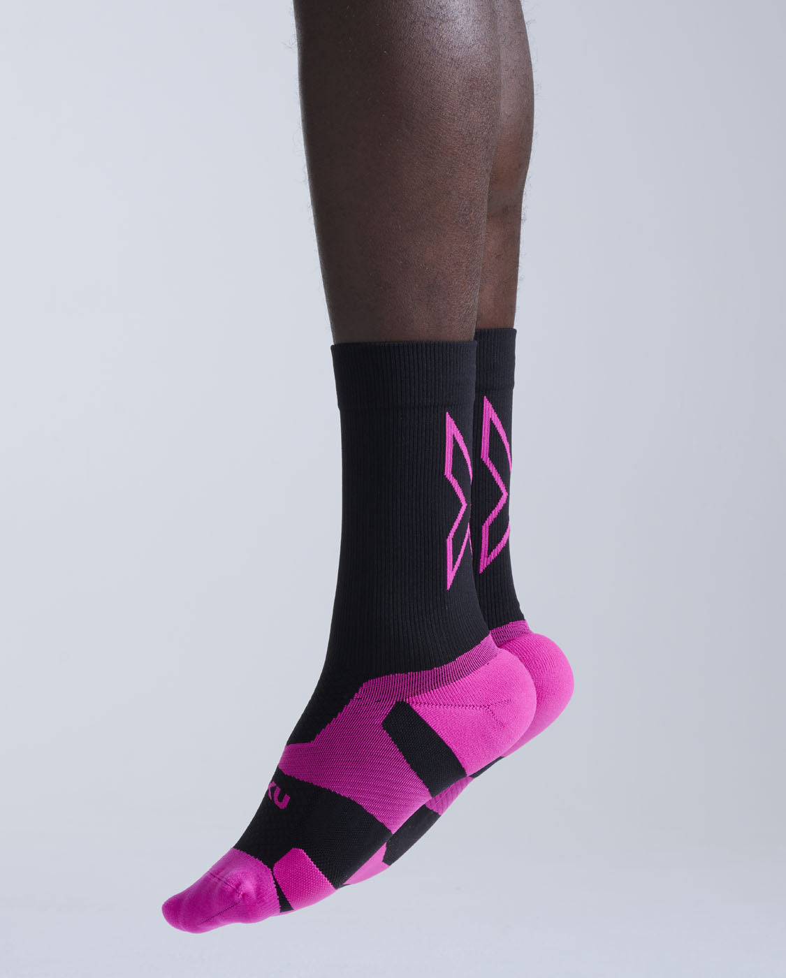 Vectr Light Cushion Crew Socks, Black/Fuchsia