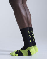 Vectr Light Cushion Crew Socks, Black/Volt