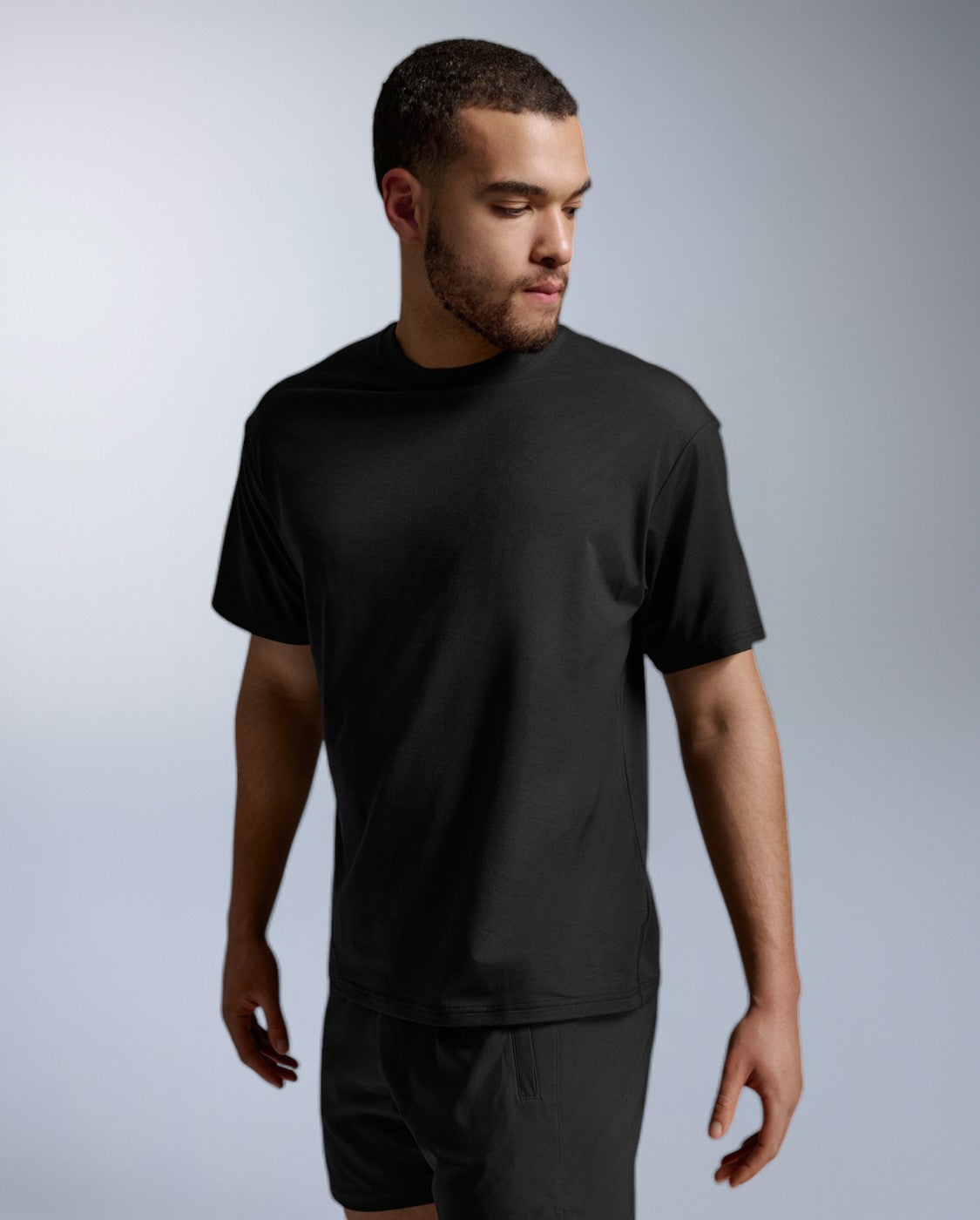 Motion Oversized Tencel Tee, Black/Black