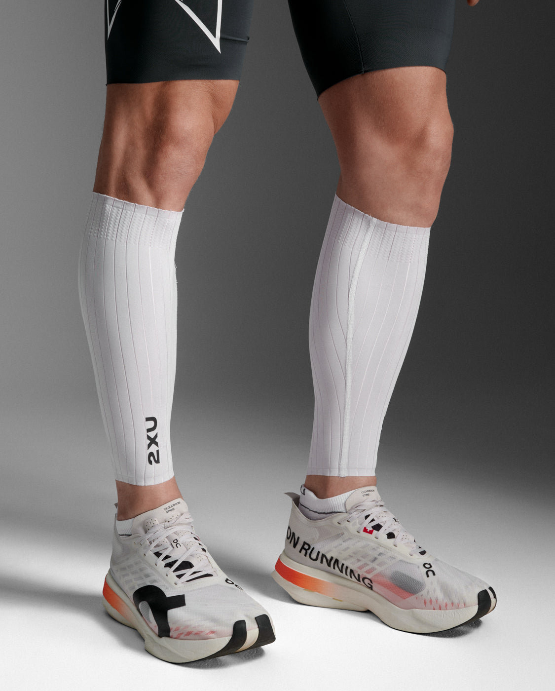 Light Speed Aero Calf Guards, White/Black
