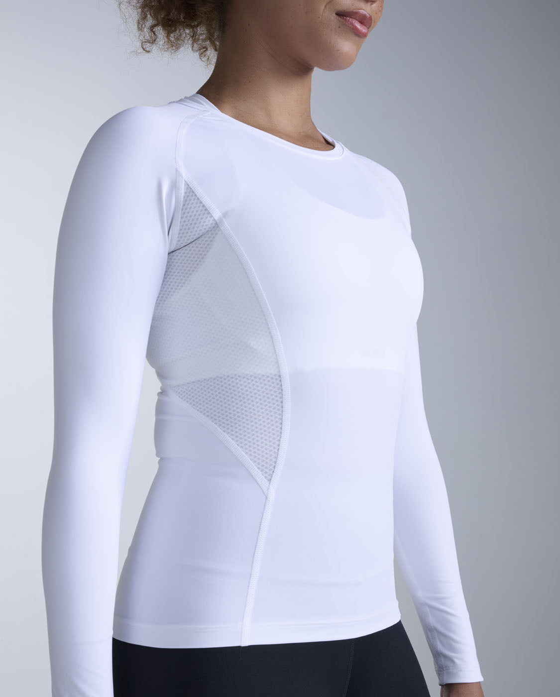 Core Compression Long Sleeve, White/White