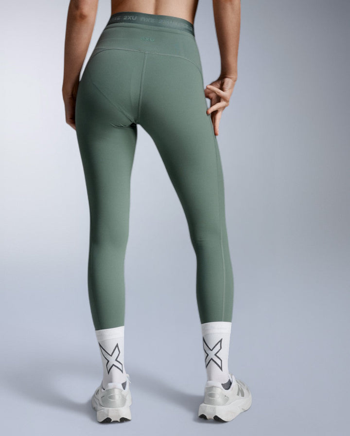 Form Stash Hi-Rise Compression Tights, Olive Leaf/Olive Leaf