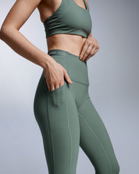 Form Stash Hi-Rise Compression Tights, Olive Leaf/Olive Leaf