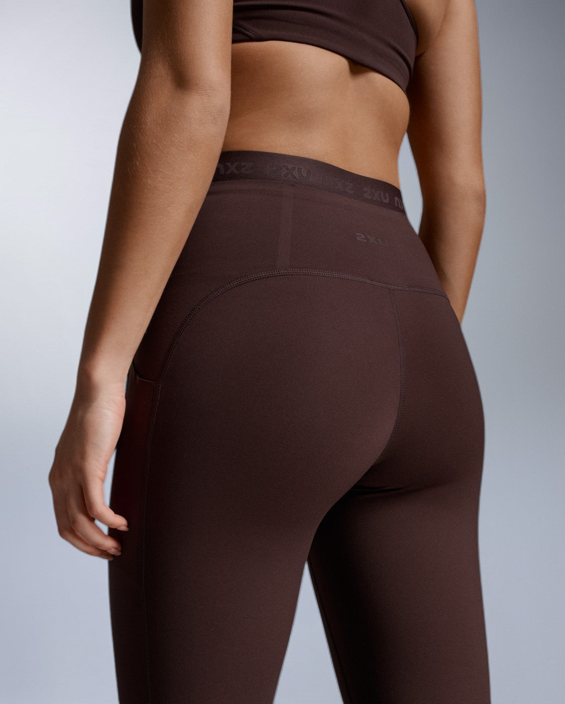 Form Stash Hi-Rise Compression 7/8 Tights, Bark/Bark