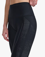 Aero Sculpt Hi-Rise Compression Tights, Black/Black Reflective