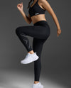 AERO HI-RISE COMPRESSION TIGHTS - BLACK/ BLACK REFLECTIVE