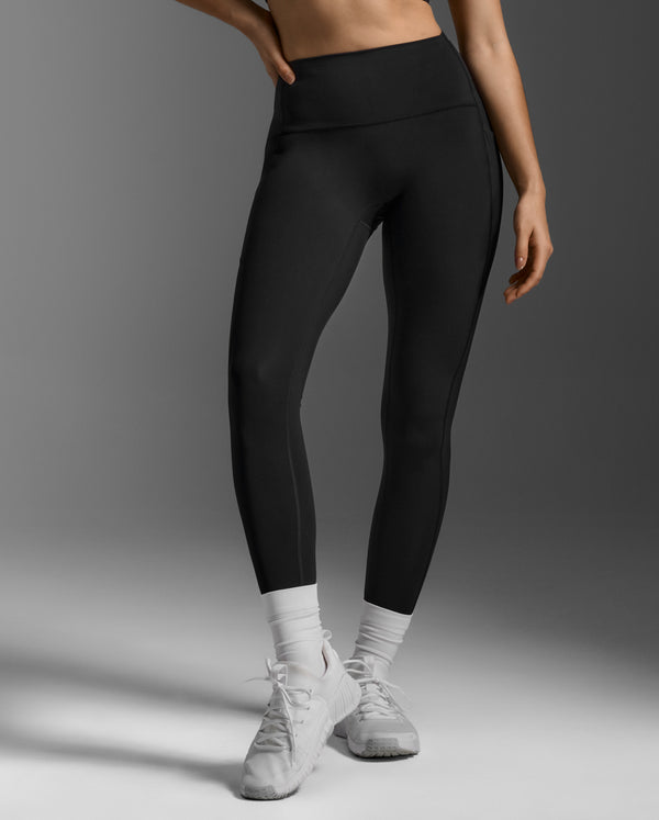 Bio Nylon Hi-Rise Compression Tights, Black/Black