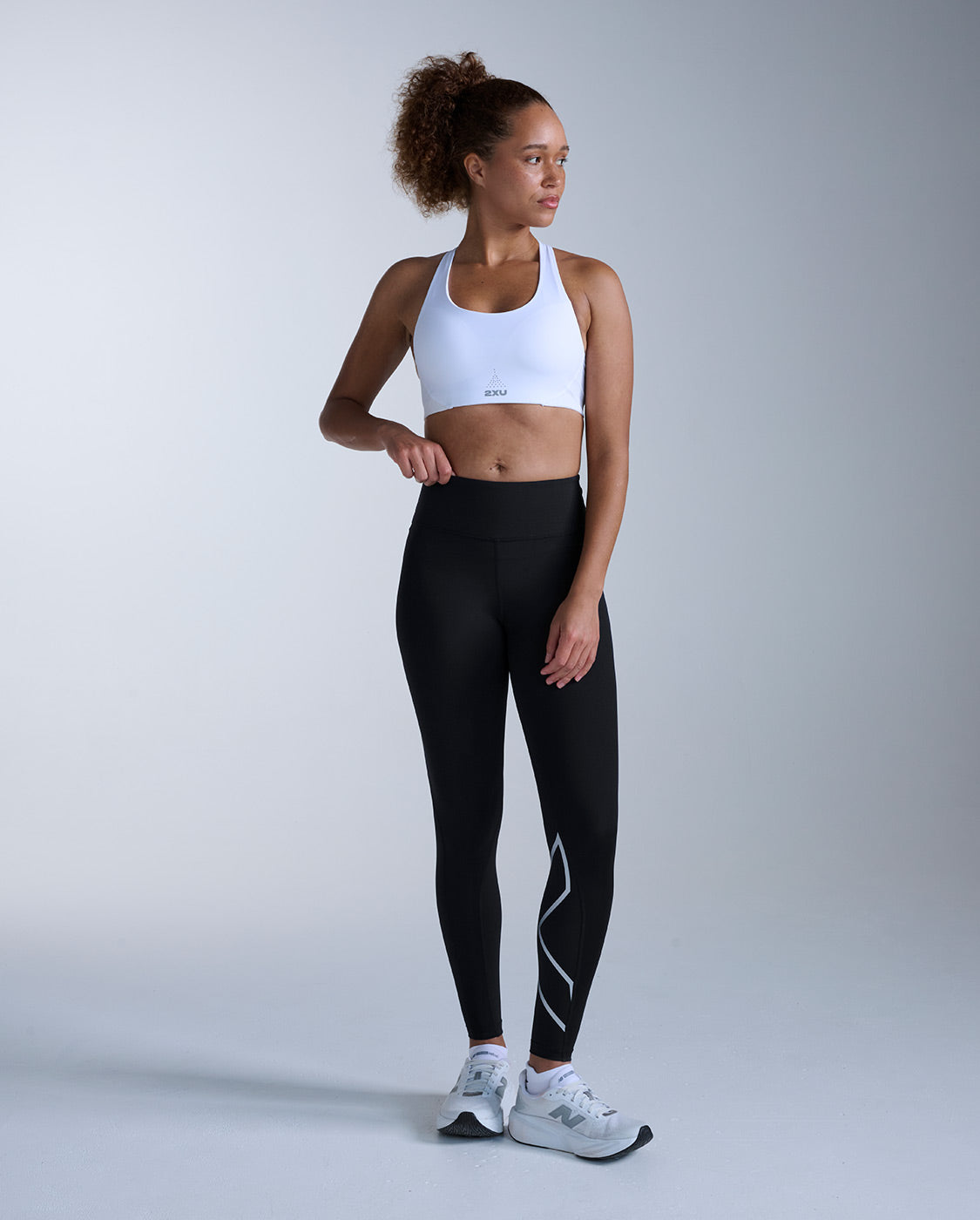 Core Hi-Rise Compression Tights, Black/Silver