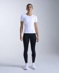 Core Compression Short Sleeve, White/White