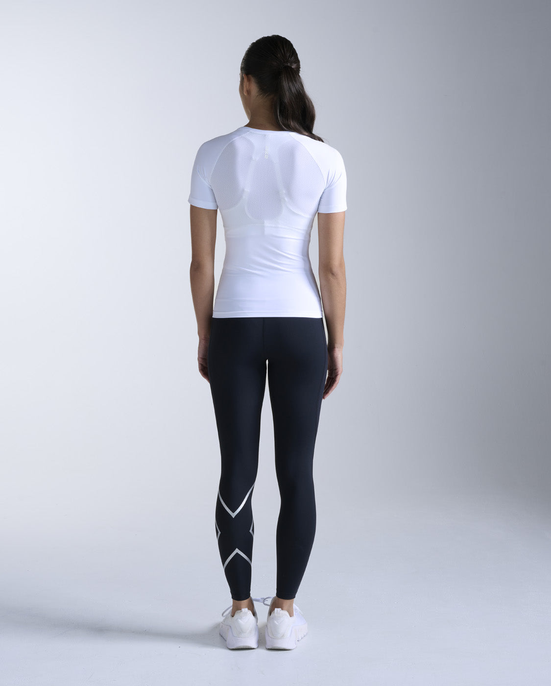 Core Compression Short Sleeve, White/White