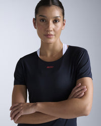 Light Speed Tech Tee, Black/Red Blaze Reflective