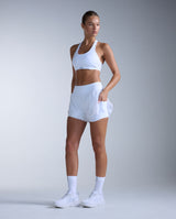 Aero Hi-Rise 2-In-1 3 Inch Shorts, White/Silver Reflective