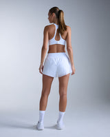 Aero Hi-Rise 2-In-1 3 Inch Shorts, White/Silver Reflective