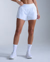 Aero Hi-Rise 2-In-1 3 Inch Shorts - WHITE/SILVER REFLECTIVE