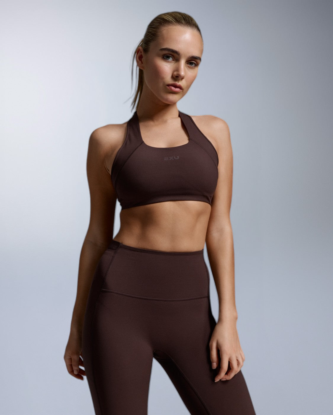 Form Racerback Medium Impact Bra, Bark/Bark