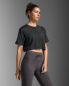 Form Soft Jersey Crop Tee - Black/Black