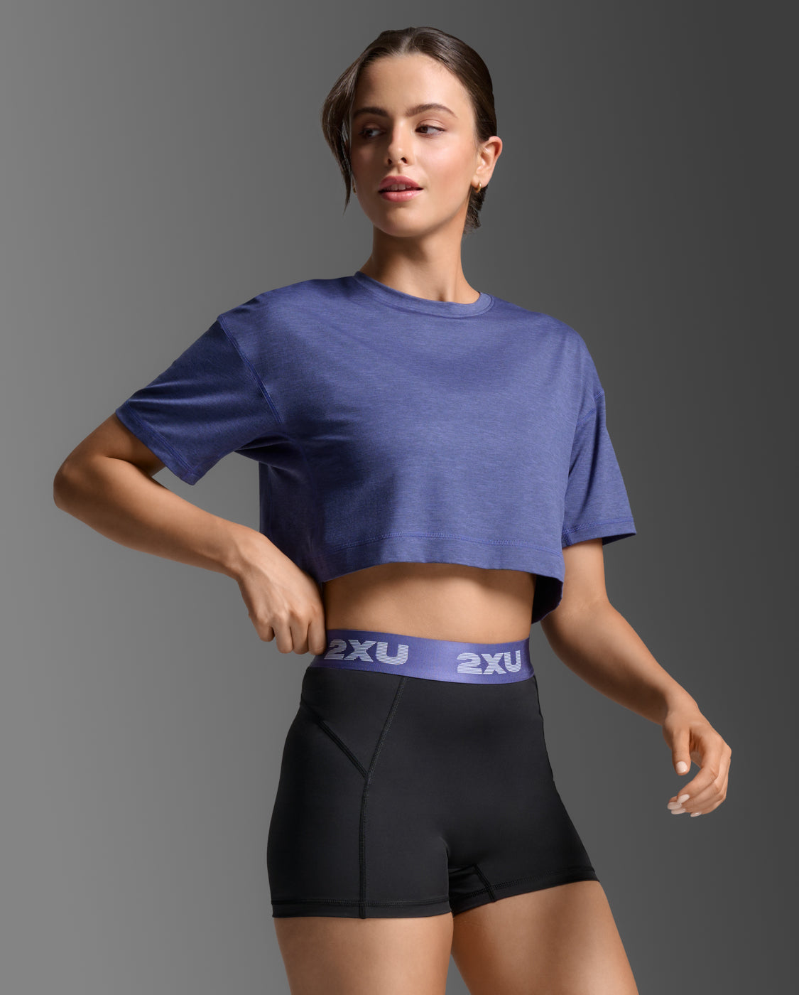 Form Soft Jersey Crop Tee, Future Dusk/Future Dusk