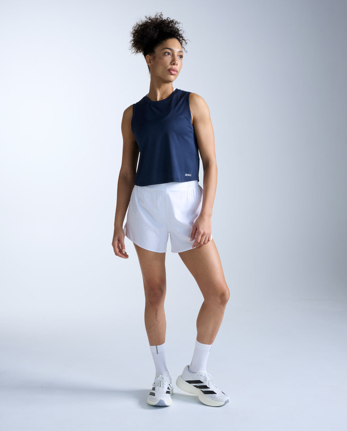 Aero Mesh Crop Tank, Midnight/Silver Reflective